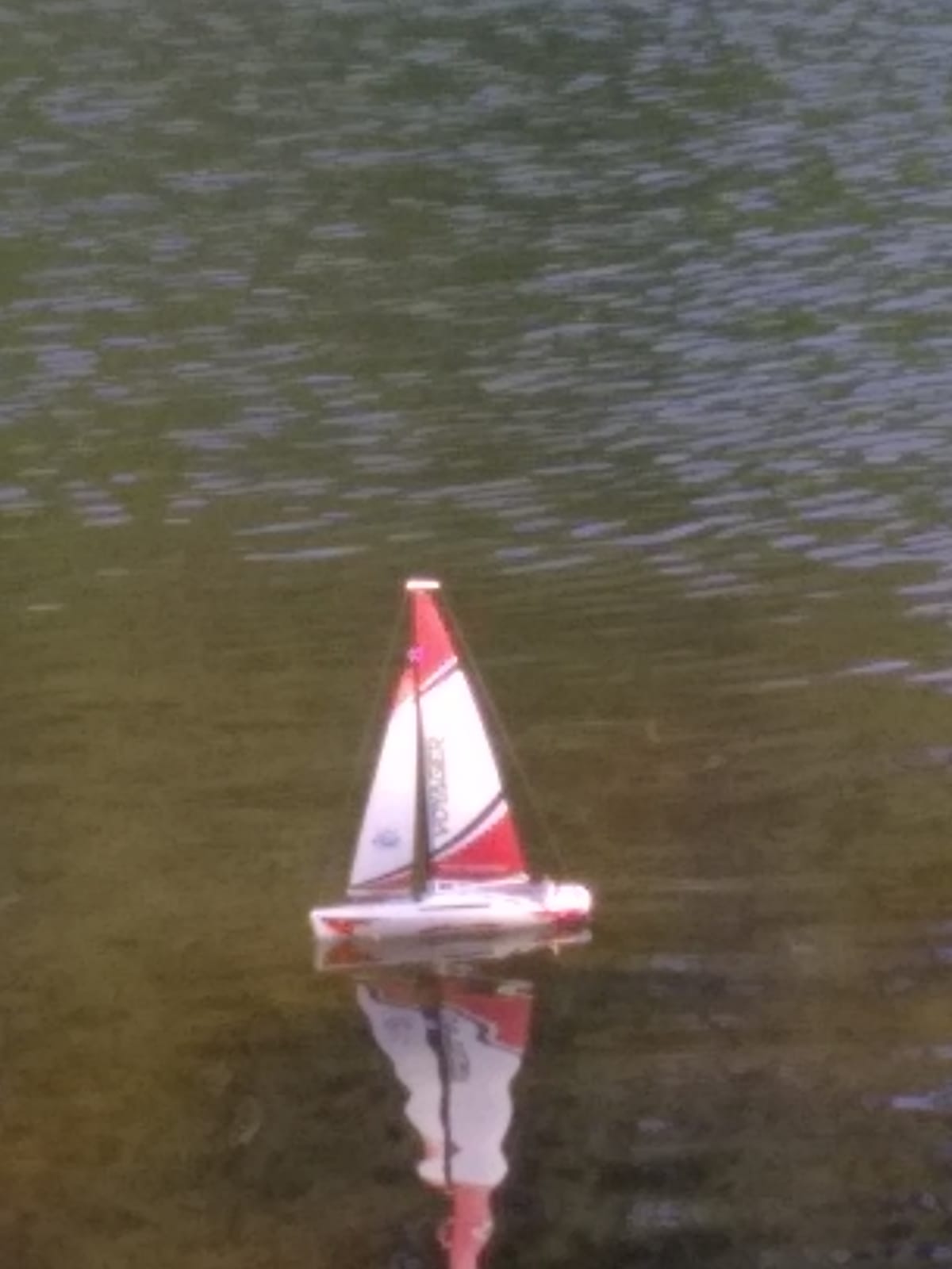 Voyager 280 2.4GHz RC Motor Powered Sailboat in Red - 17.5
