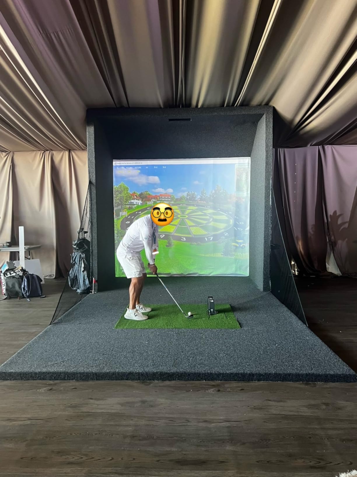 aikeec Golf Simulator Impact Screen: 7mm Thickened Golf Impact Screen for Indoor/Home/Garage Training - Ultra Clear 10ft Impact Screen with 32 pcs Grommets Holes, 5 Size Options customer photo 2