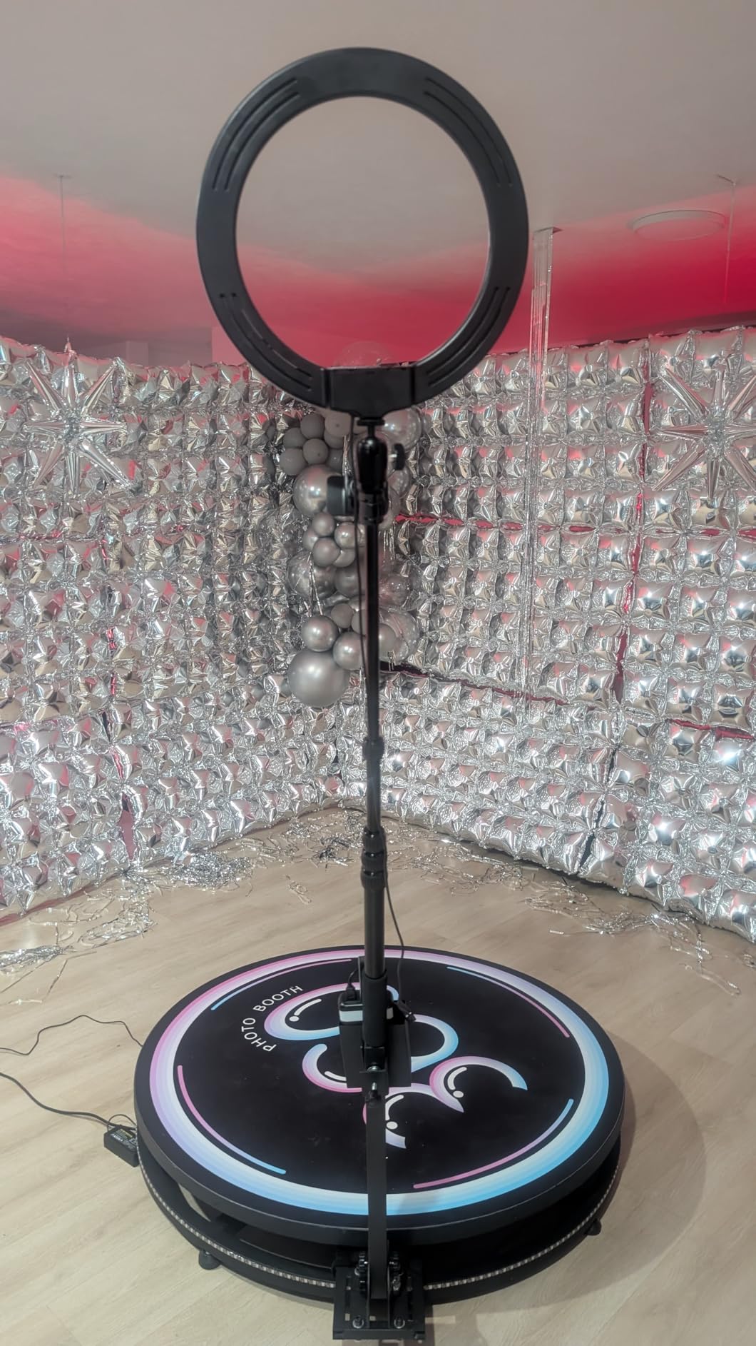 360 Photo Booth Machine with Software APP Remote Control for Parties People to Stand on Free Customize Logo - JIYANG Auto Slow Motion Rotating 5-6People(45.3