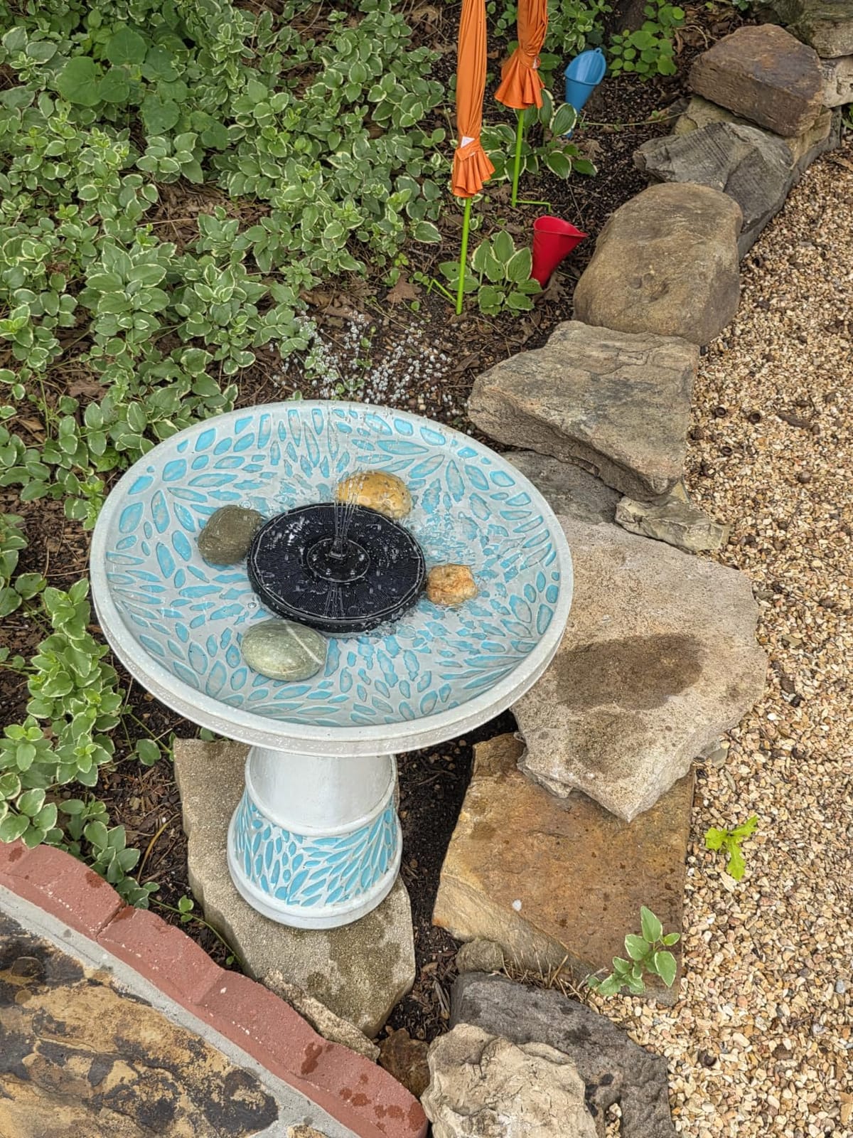 Solar Powered Fountain 4W Bird Bath Fountains Pump Upgraded Glass Panel Fountains with Color LED Lights 7 Nozzles & 4 Fixers for Garden Small Pond Outdoor Swimming Pool Fish Tank customer photo 2