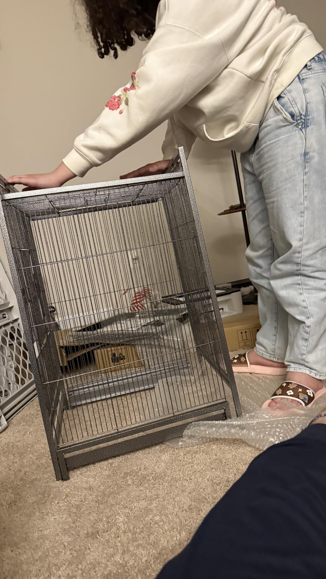 BestPet 35 inch Wrought Iron Bird Cage with Play Open Top and Rolling Stand,Large Parrot Cage Bird Cages for Parakeets,Cockatiel, Canary, Finch, Lovebird, Parrotlet,Pigeons (35 inch) customer photo 2