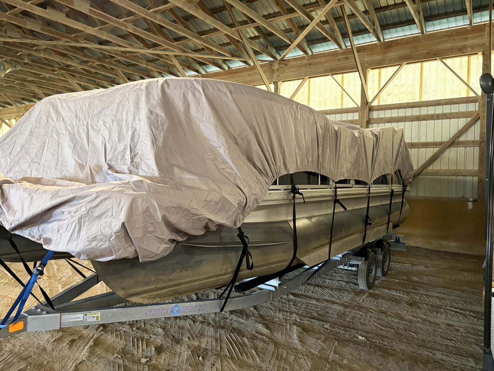Solim 22-24FT Pontoon Boat Cover, 1200D Heavy Duty Waterproof, UV Resistant customer photo 1