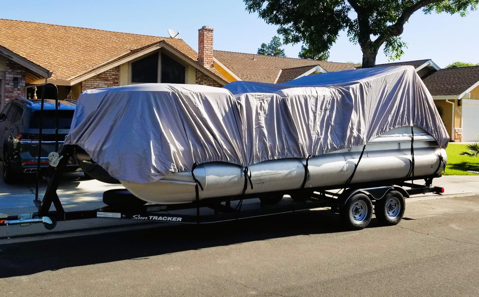 Solim 22-24FT Pontoon Boat Cover, 1200D Heavy Duty Waterproof, UV Resistant customer photo 2