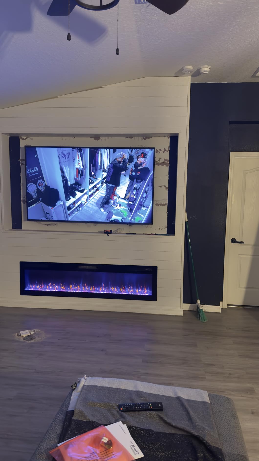 Vitesse 72 Inch Ultra Thin Electric Fireplace-Narrow Bezel Linear Fireplace Heater Recessed Wall Mounted, Remote and Screen Control, 8H Sleep Timer, Low Noise, 750/1500W for Living Room, Bedroom customer photo 2