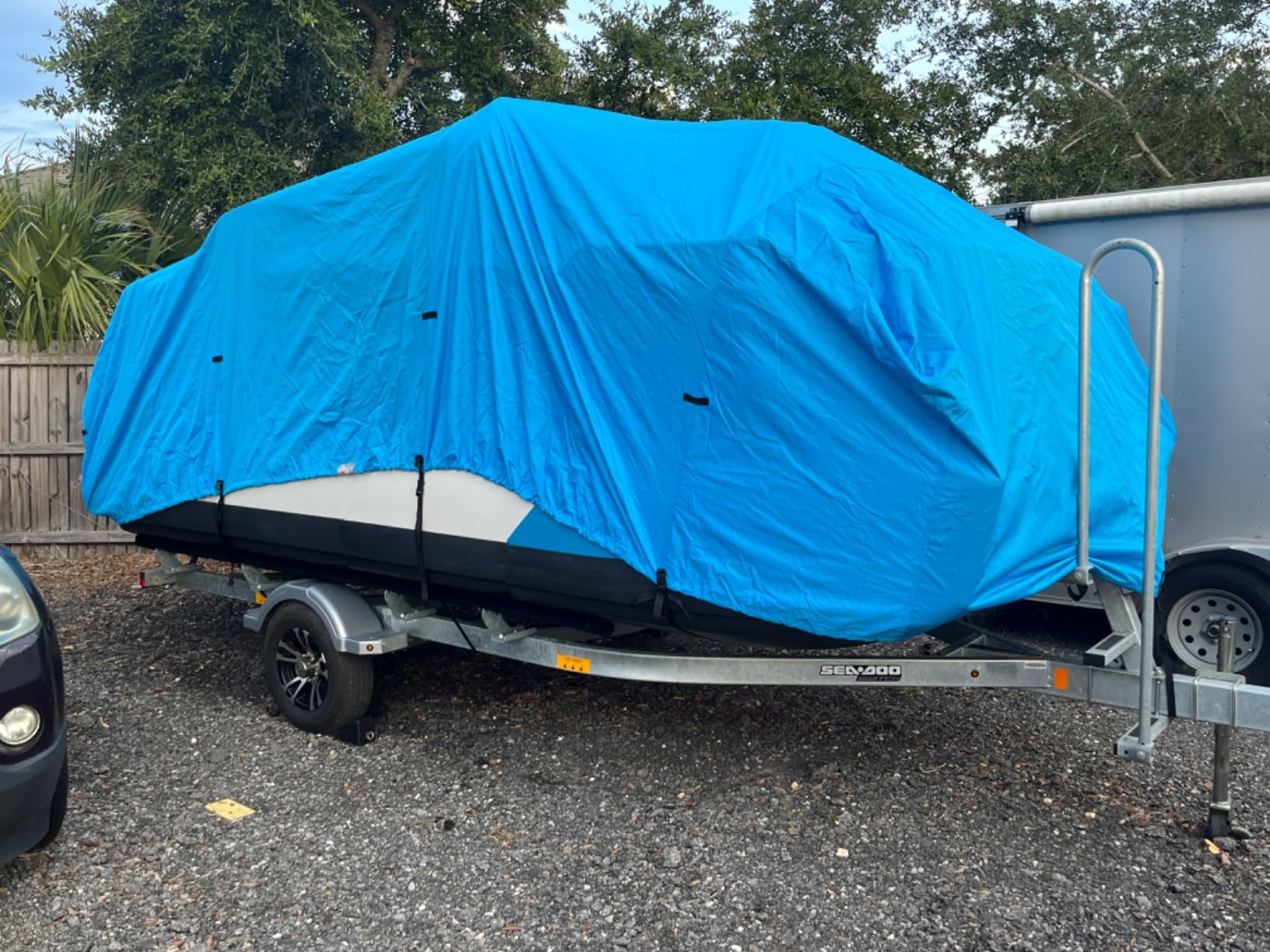 Seal Skin Covers Heavy-Duty Pontoon Boat Cover, Waterproof & UV Resistant, Fits 24'-28'L x 102