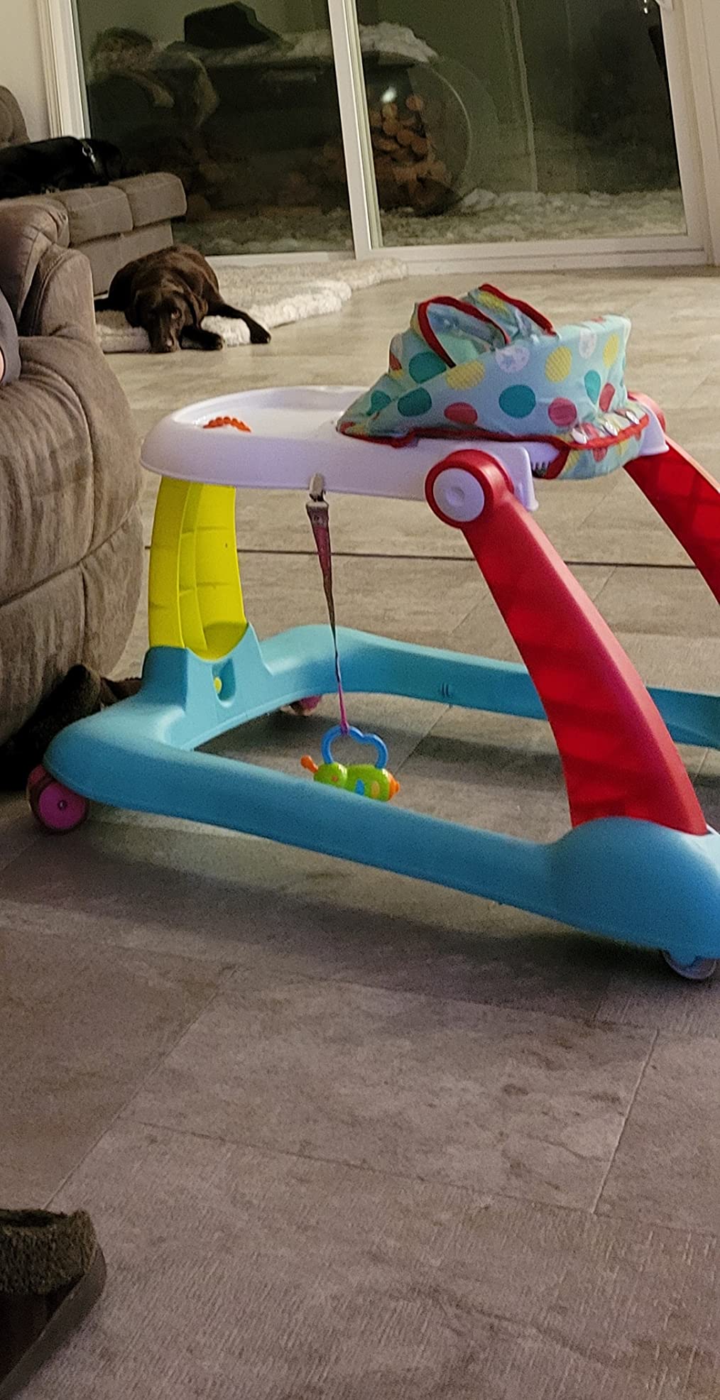 Kolcraft Tiny Steps 2 in 1 Foldable Infant and Baby Walker with Wheels, Seated or Walk Behind Activity Center, Entertaining Developmental Activities for Boys and Girls, Wide Base Sturdy Frame customer photo 1