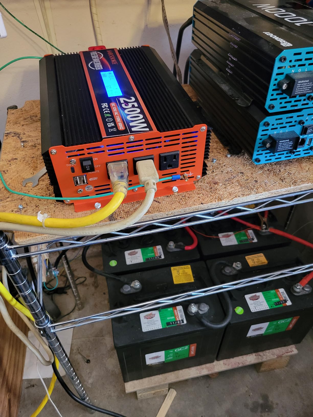 5000W Pure Sine Wave Power Inverter 12V DC to 110V 120V Converter for Family RV Off Grid Solar System Emergency Power Supply, Type-C Port 4 GFCI AC Outlet Dual USB Remote Control and LCD Display customer photo 2