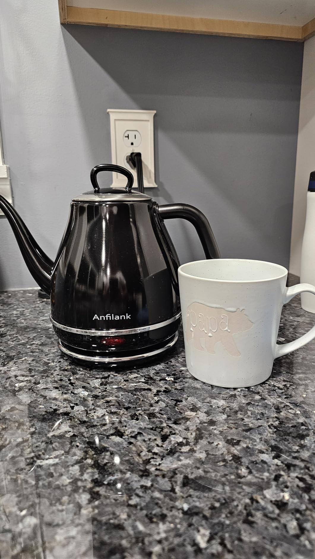 Anfilank Electric Gooseneck Kettle, 1L 1500W Fast Boil, 100% Stainless Steel BPA Free Pour-Over Coffee & Tea Kettle, Water Boiler with Auto Shut & Boil-Dry Protection, Silver customer photo 2
