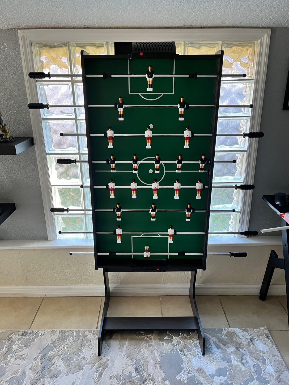 SereneLife Folding Foosball Table, 4’ x 2’ Full Competition Size Foldable Space Saving Table Soccer for Home, Arcade Game Room, for Indoor or Outdoor, Family Game Night, Perfect for Kids and Adults customer photo 1