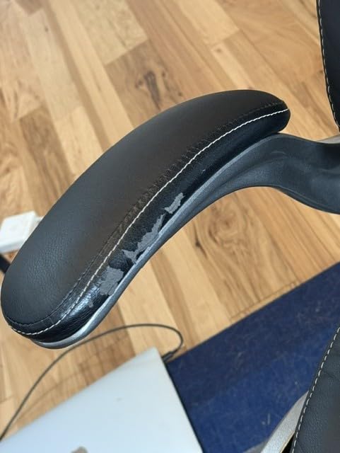 COLAMY High Back Executive Office Chair - Padded Leather Ergonomic Computer Desk Chair with Inflatable Lumbar Support & Flip-Up Arms, Adjustable Tilt Lock Swivel Task Chair for Home Office, Black customer photo 2