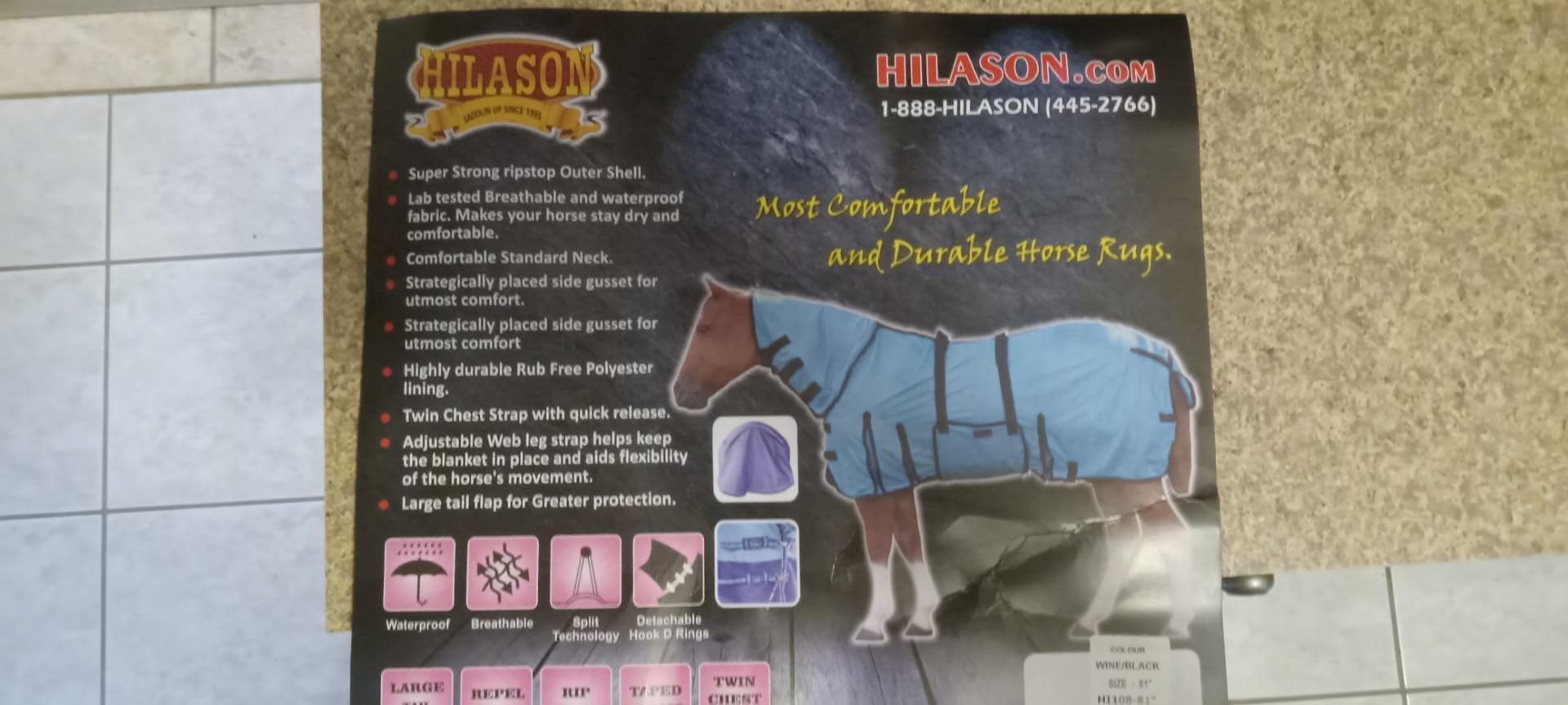 HILASON 1200D Waterproof Winter Turnout Blanket Belly Wrap customer photo 1