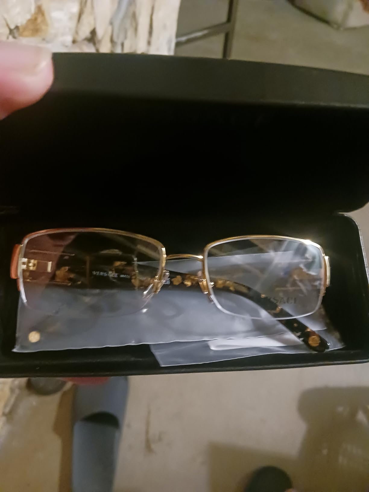 Versace VE 3326U GB1 Black/Gold Plastic Rectangle Eyeglasses 55mm customer photo 2