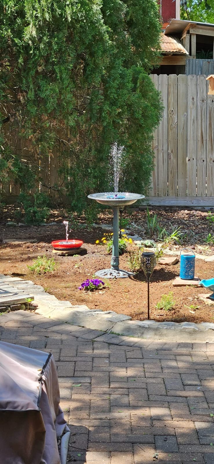 SZMP Solar Fountain 3.5W Bird Bath Fountains with Flower Upgraded Glass Panel, Solar Powered Water Fountain with 7 Nozzles & 4 Fixer, Solar Fountain Pump for Bird Bath, Garden, Pond, Outdoor -Black customer photo 2