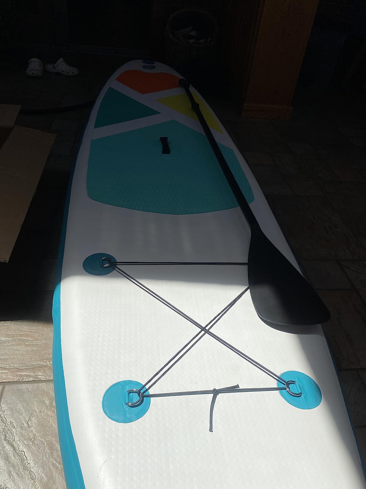 Inflatable Stand-Up Paddle Boards for Adults, QILEBA 10ft Extra Wide Stable Inflatable Yoga Paddleboard with Durable SUP Accessories, Fins, Adjustable Paddle, Pump, Leash, Ultra-Light Non-Slip Deck customer photo 2