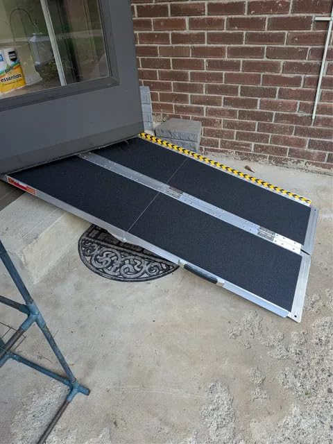 VNN Portable Wheelchair Ramp 6FT, Seamless Non-Slip Aluminum Ramps for Wheelchairs for Home, Handicap Wheelchair Ramps for Home Steps, Aluminum Loading Dock Plates, Doorways customer photo 2