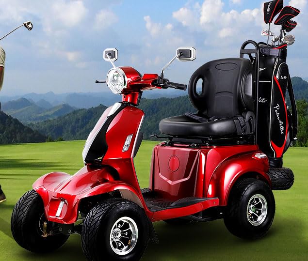 Mobility Scooters for Seniors & Adults 600lbs Capacity, Heavy Duty 4-Wheel 3-Speed Electric Powered Wheelchair Device 1000W All Terrain, Elderly-Lockbox Adjustable Seat (DJD Black 1000W) customer photo 1