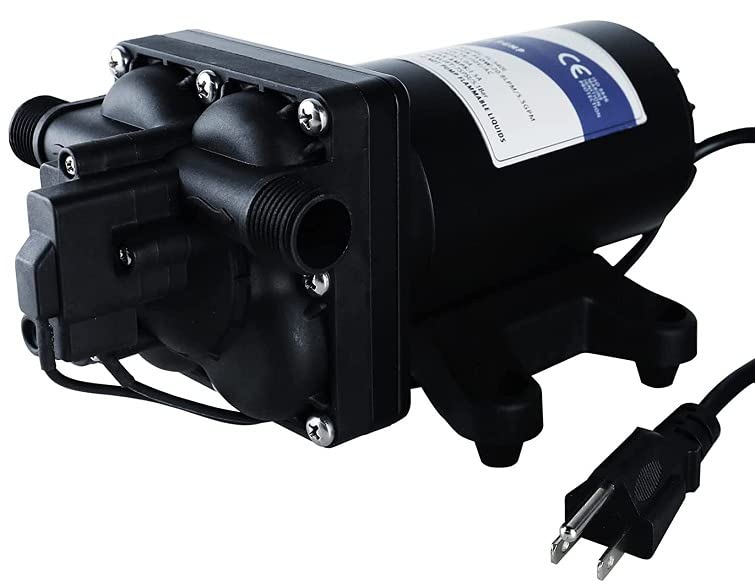 Tdrsuper Water Pressure Booster Pump, 110V AC Water Diaphragm Pump, 5.5GPM 75PSI with Power Plug, Self Priming RV Water Pump for Home Kitchen Bathroom RV Marine Yacht Garden Hose Black customer photo 1