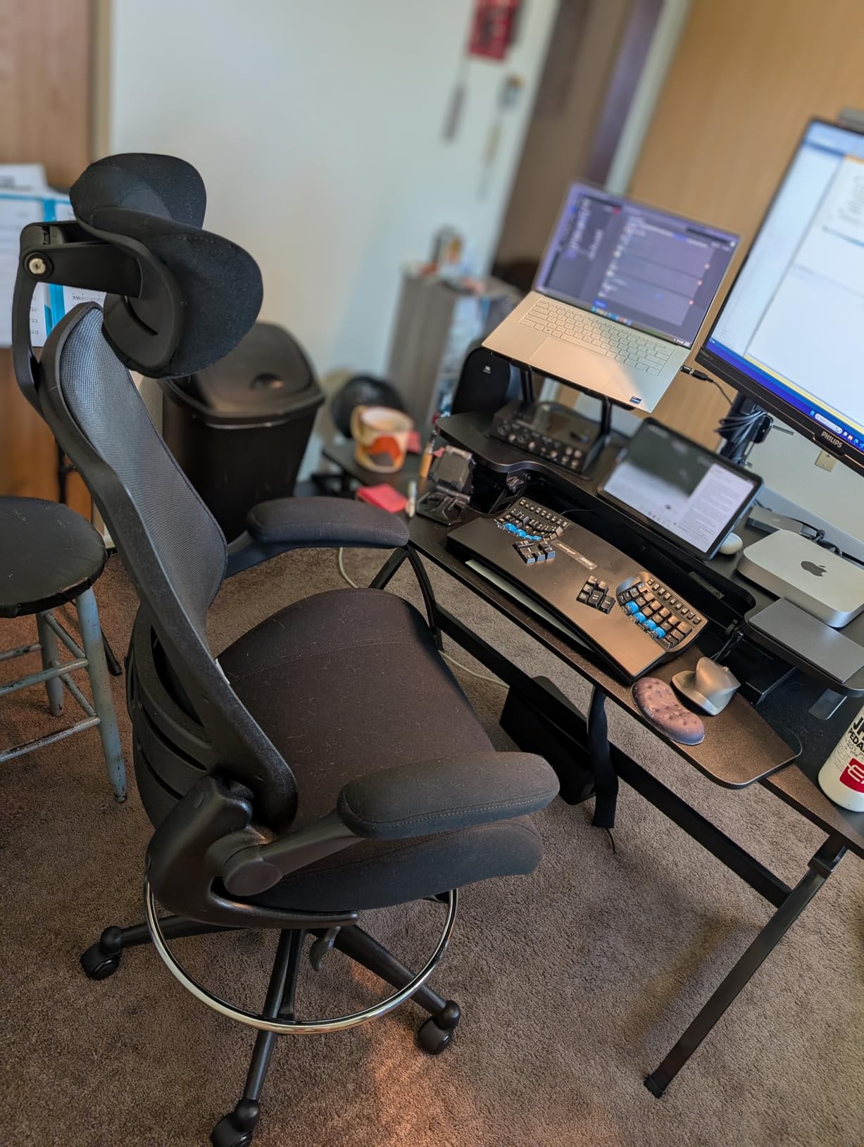 BOLISS Drafting Tall Office Chair 400lbs High Back Standing Desk Chair | Comfortable Wide Chair with Flip up Armrests, Adjustable Headrest, Molded Foam Seat, Lumbar Cushion, Adjustable Big FootRing customer photo 2