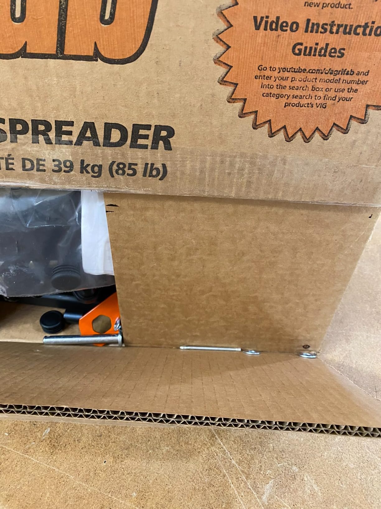 Agri-Fab Tow Behind Broadcast Spreader for Seed and Fertilizer, 85 lb Poly Hopper Capacity with Cable Flow Control, Made in USA customer photo 2