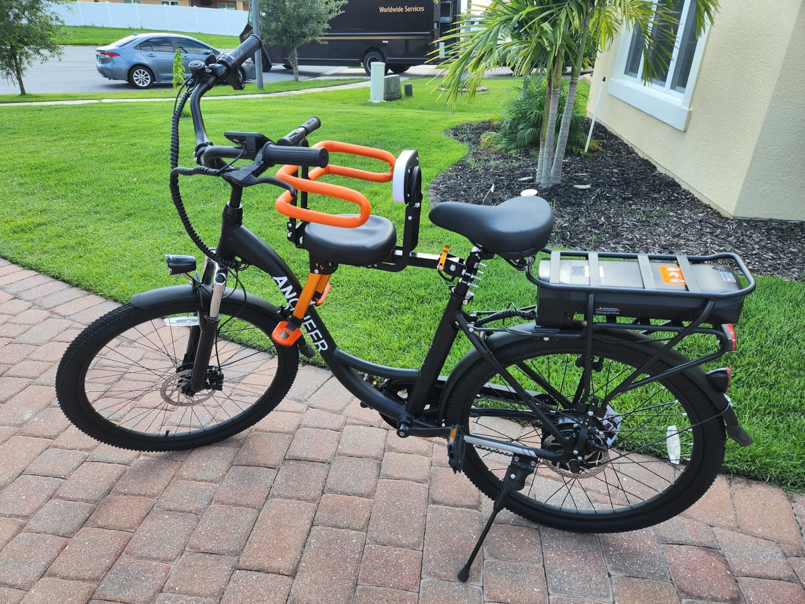 Child Bike Seat for Adult Bike,Retractable Baby Bike Seat Front Mounted for Children 2-6 Years Old customer photo 1