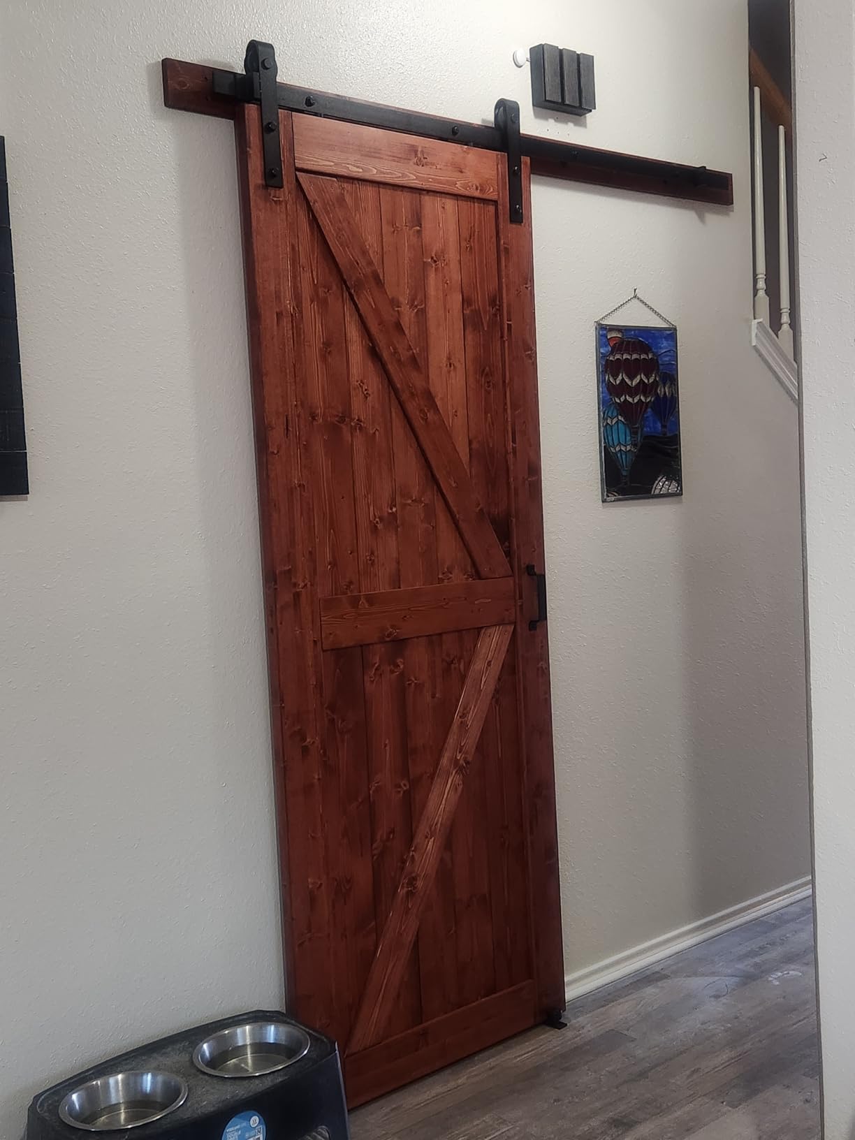 EaseLife 60in x 84in Sliding Barn Door with 10FT Barn Door Hardware Kit & Handle Included,DIY Assemblely,Easy Install,Apply to Interior Rooms & Storage Closet,K-Frame customer photo 1