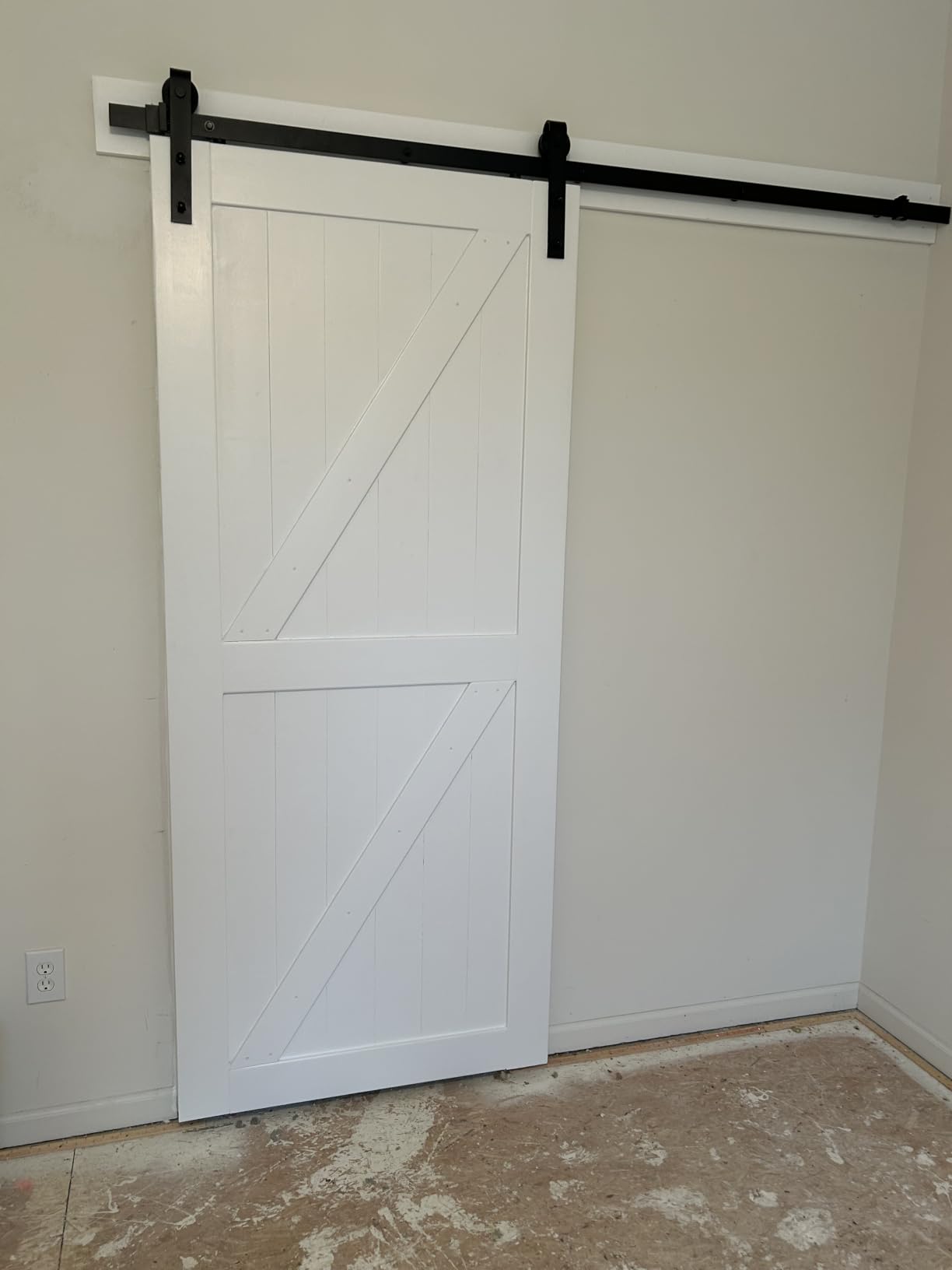 EaseLife 60in x 84in Sliding Barn Door with 10FT Barn Door Hardware Kit & Handle Included,DIY Assemblely,Easy Install,Apply to Interior Rooms & Storage Closet,K-Frame customer photo 2