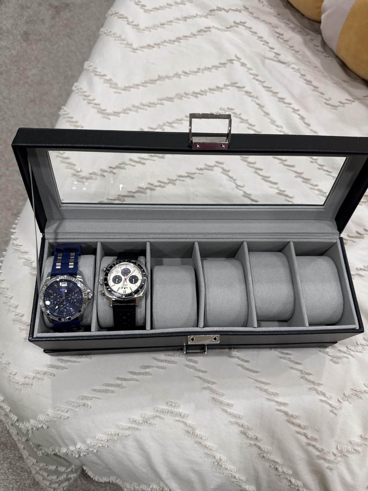 ProCase Watch Box, 6 Slot Watch Display Case with Drawer -Espresso customer photo 1