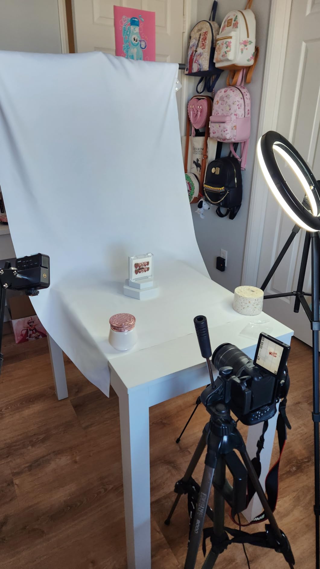 Green Screen Backdrop with Stand for Streaming, 6.5X 10ft (WxH) Protable Green Screen with 6.3 x 6.5 ft Stand kit, Greenscreen Background with Stand Carrying Bag 5 Spring Clamps customer photo 1