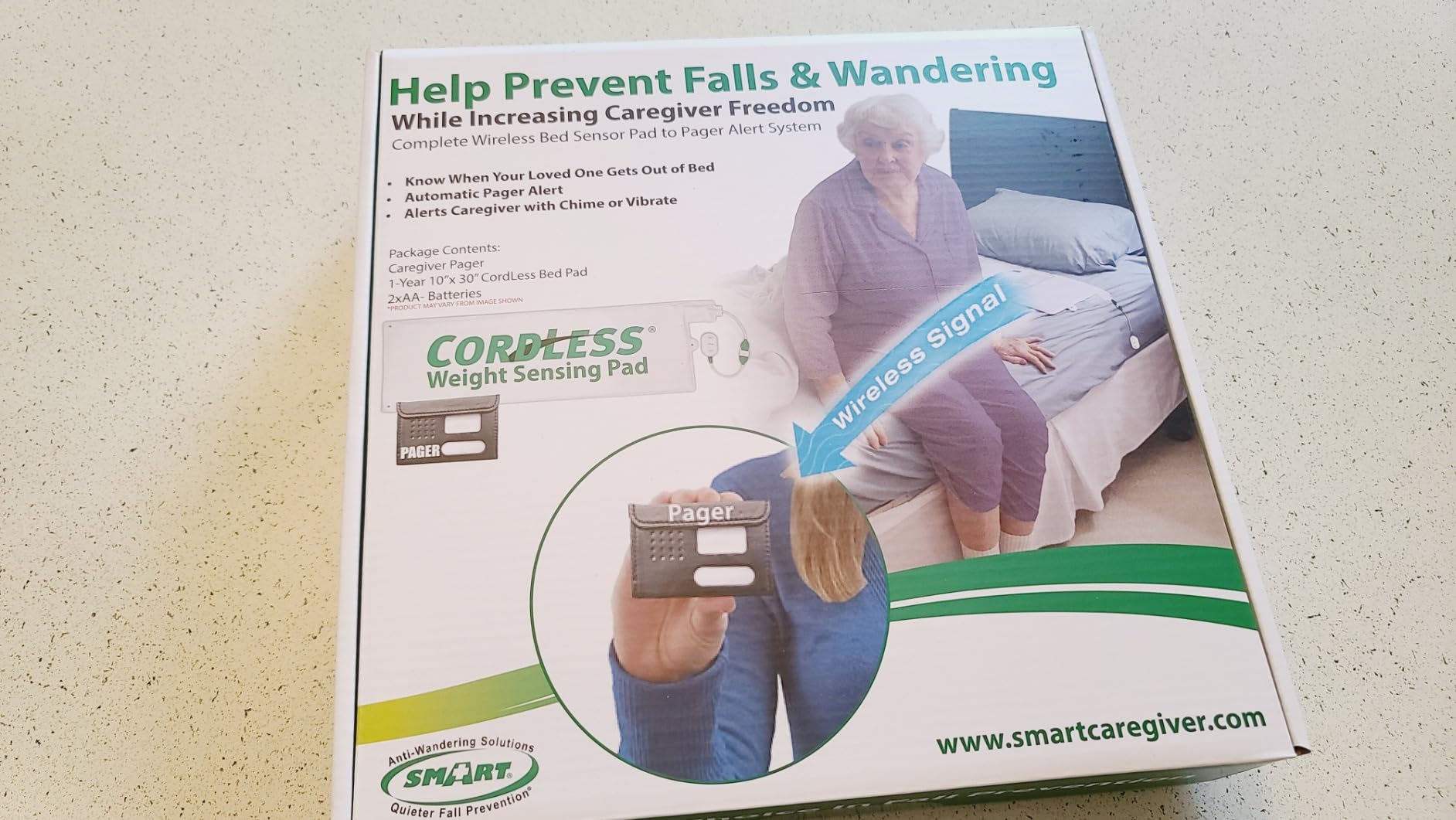 Smart Caregiver Bed Exit Alarm with Wireless Pager - Early Alert Fall Prevention for Seniors and Elderly - Weight Sensing Bed Pad Alerts Caregiver When They Get Up - USA Company and Customer Service customer photo 2