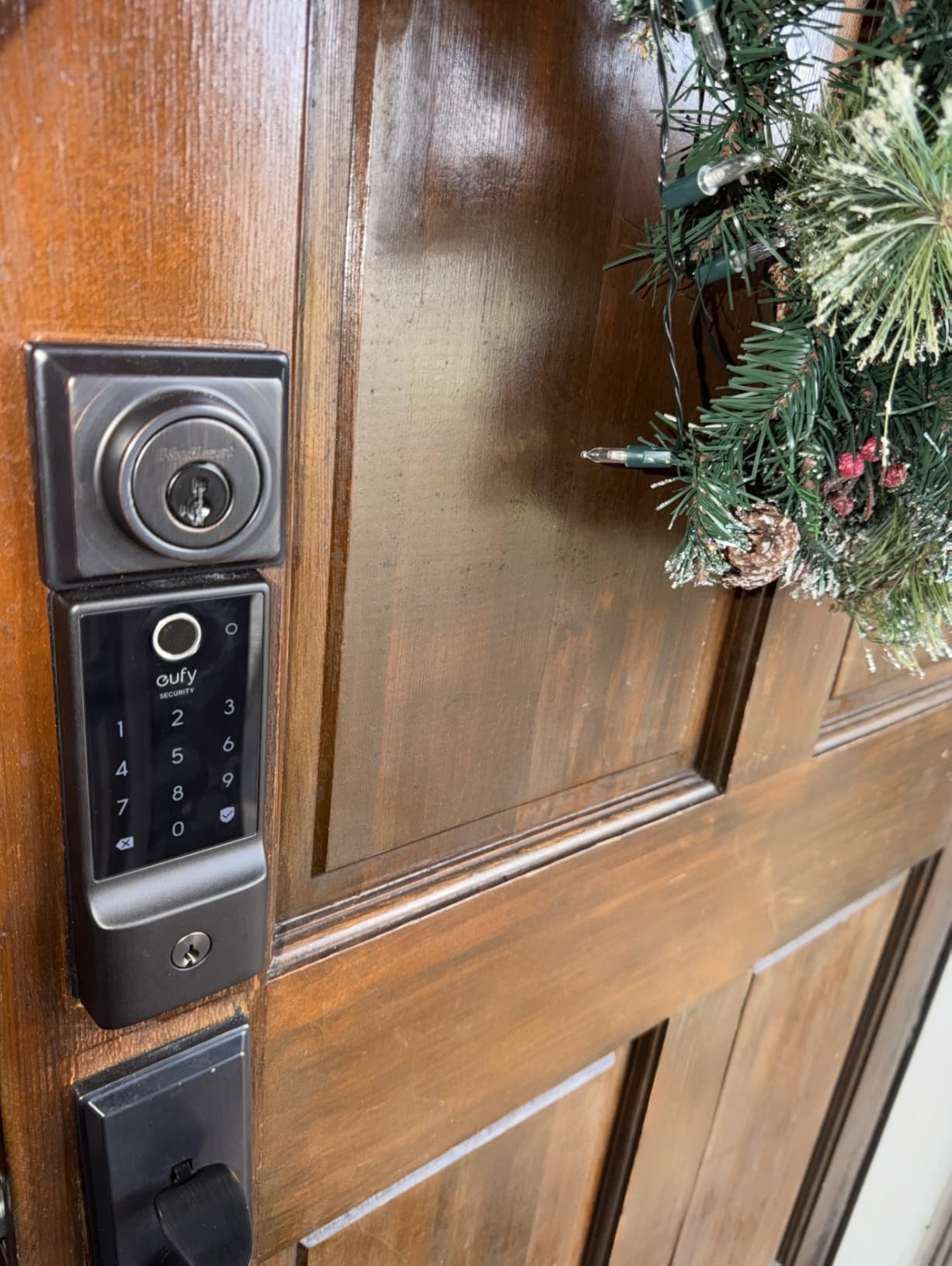 eufy Security Smart Lock C220, Fingerprint Keyless Entry Door Lock | Built-in Wi-Fi, App Remote Control, Up to 8-Month Battery, Front Door Smart Lock Deadbolt, IP53 Waterproof, BHMA Grade 3 customer photo 2