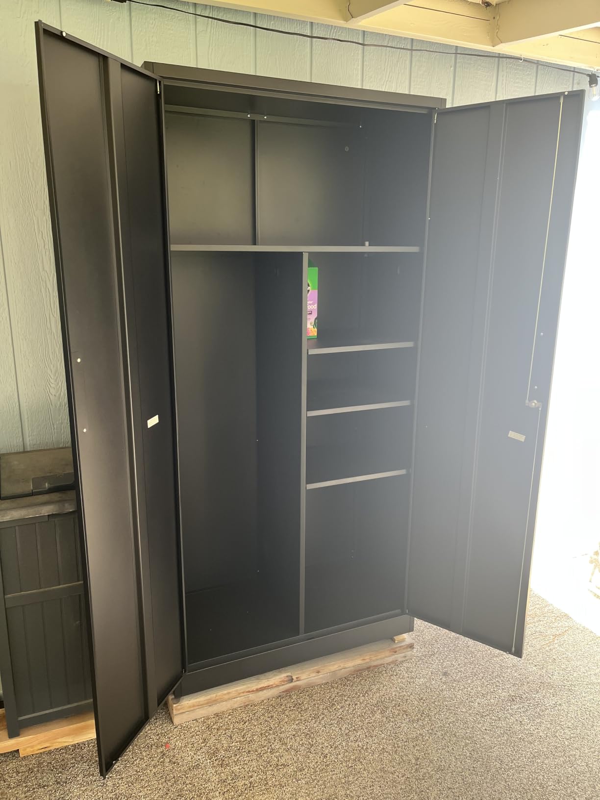 SISESOL Wide & Deep Metal Storage Cabinet with 2 Doors and 5 Adjustable Shelves,72x36x18 Garage Storage Cabinet,Tall Black Locking Metal Cabinets with Lock,Steel Locked Cabinets for Home,Office,Garage customer photo 2