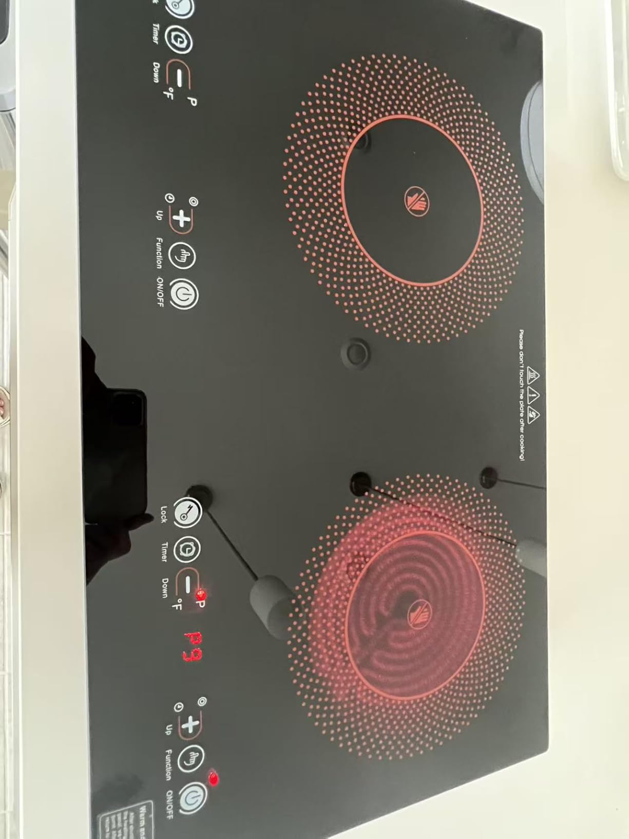 ANHANE Induction Cooktop with Removable Cast Iron Griddle, 1800W Portable 2 Burner Electric Stove,110V Countertop Hot Plate for Indoor Grill,Steak & Pancake,Precision Temp Control,Timer & Child Lock customer photo 1