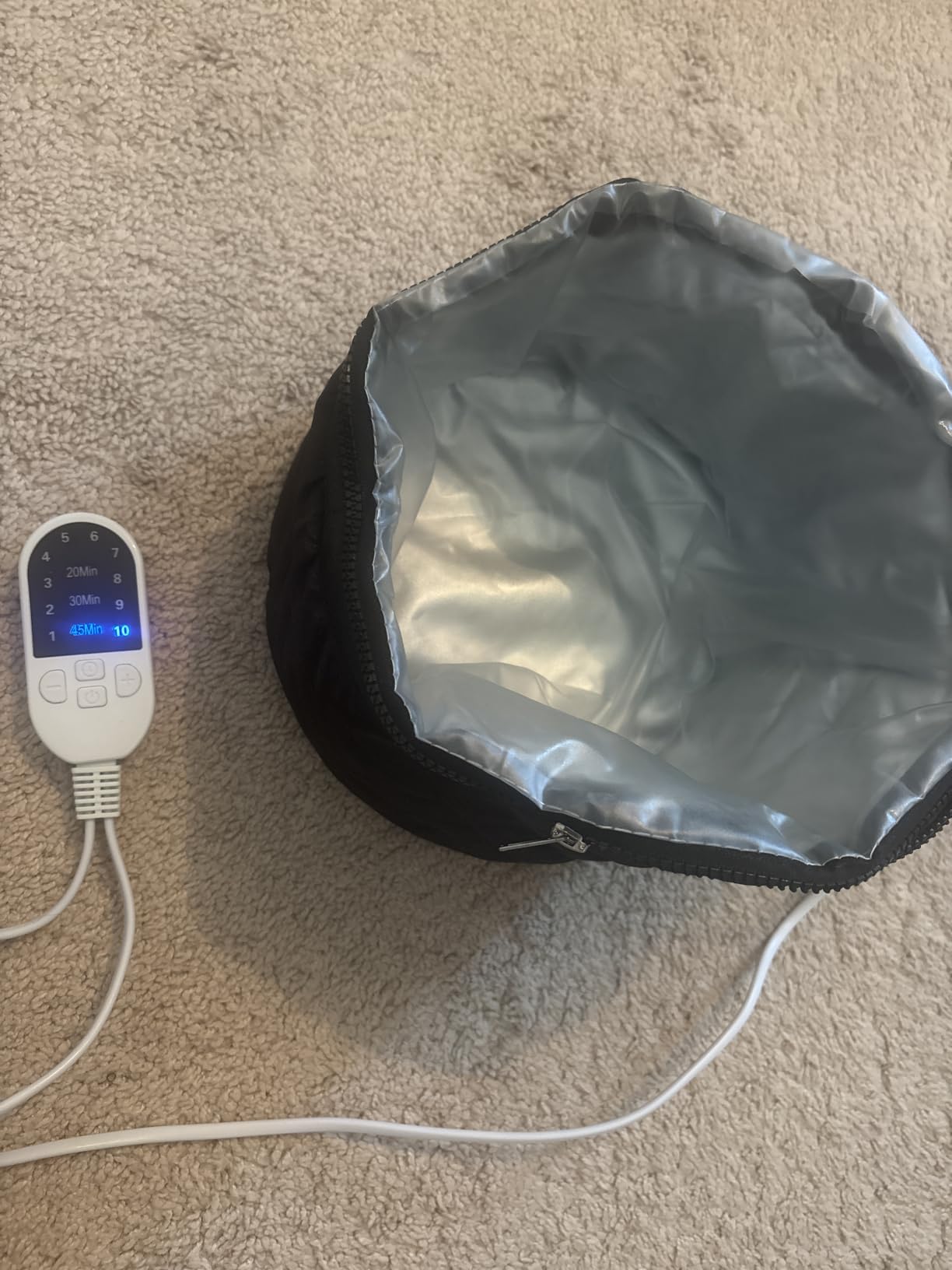 Heat Cap for Deep Conditioning: 10-Level Heats Up Quickly 3 Time Settings Hair Steamer for Natural Hair Home Use Thermal Steam Cap for Black Hair Portable Heating Caps customer photo 2
