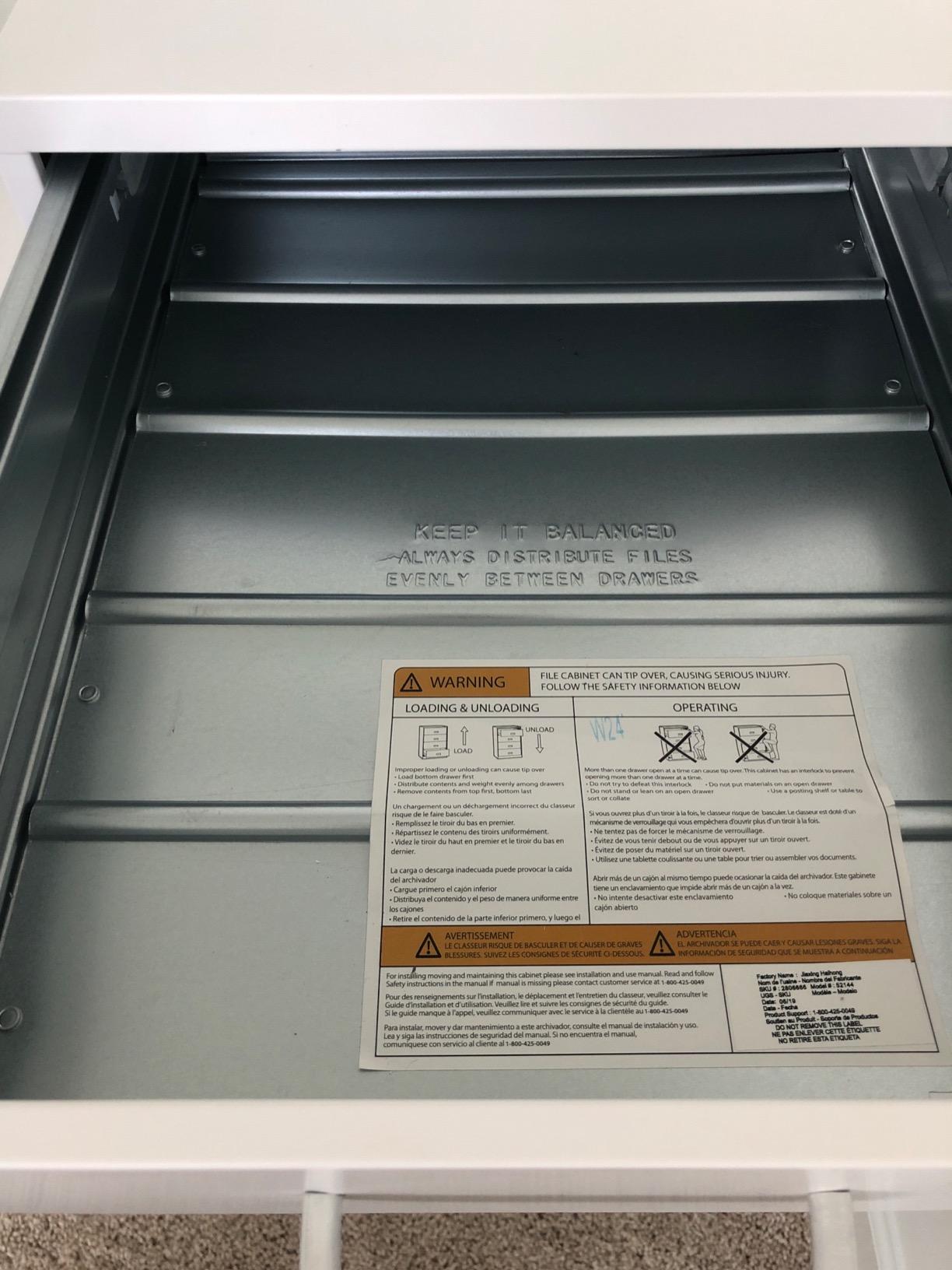Staples 3-Drawer Vertical File Cabinet, Letter Size, Lockable, Charcoal | Mobile rolling cabinet, 18.9in D x 14.3in W x 26.8in H, for secure storage. customer photo 2