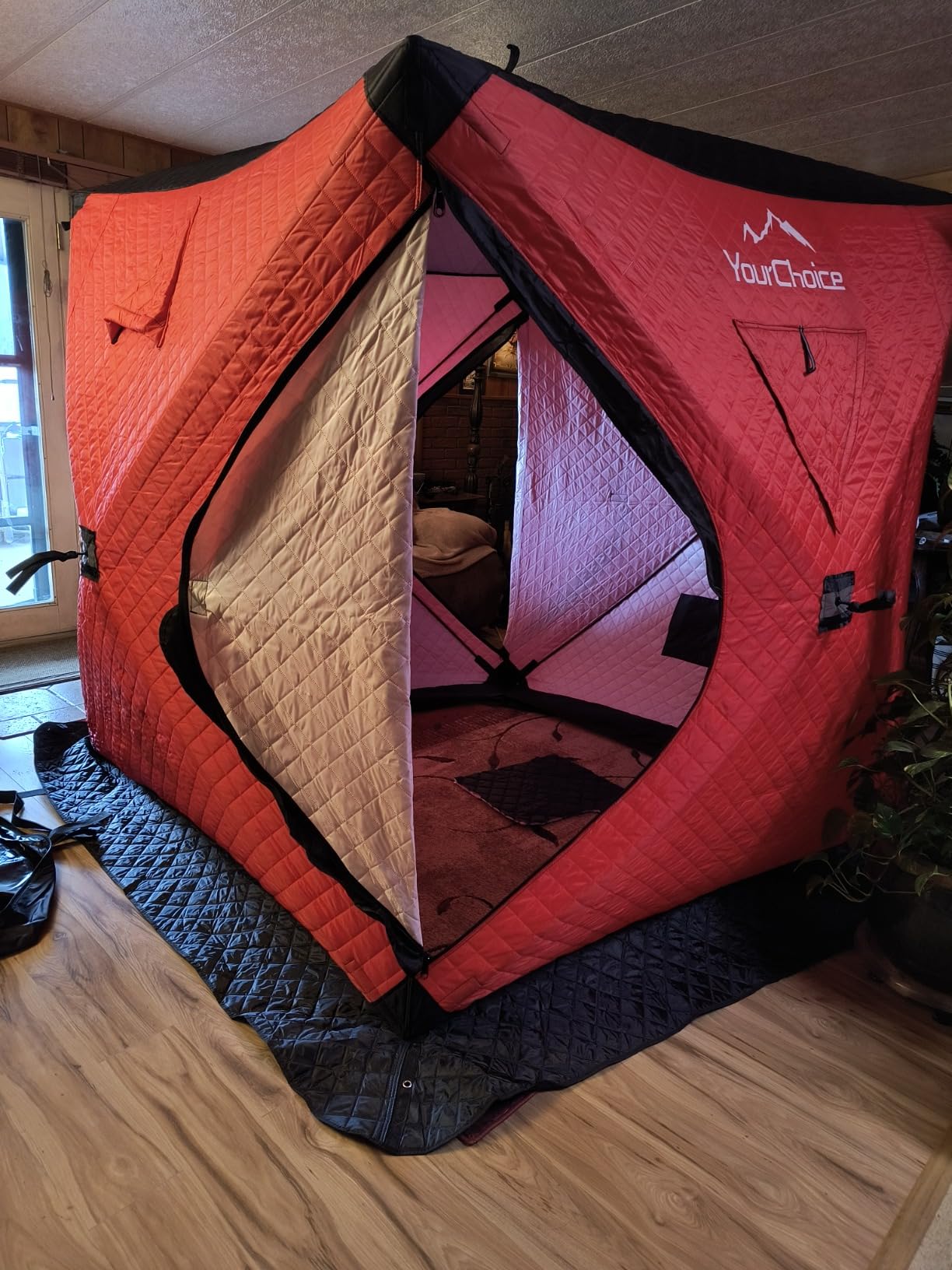 Your Choice Pop Up Ice Fishing Shelter 3-4 Person Insulated Tent | Function Upgrades Windproof and Warm Ice Shanty Fishing Gear and Equipment customer photo 2