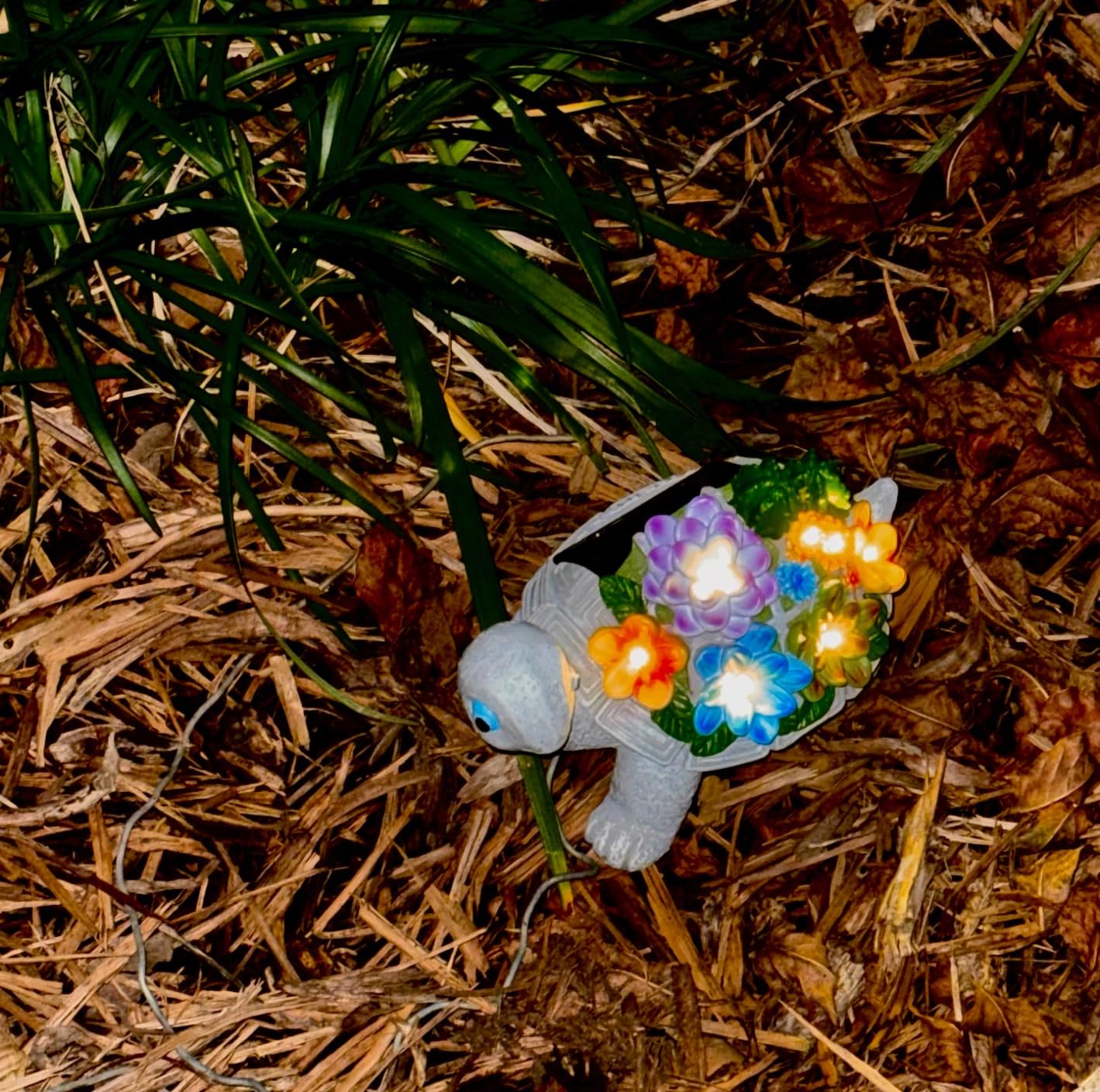 Linkax Turtle Statues Solar Garden Decor, Christmas Gift for Grandma Mom customer photo 1