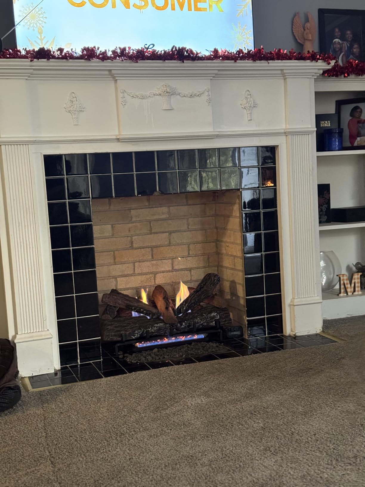 Duluth Forge Ventless Dual Fuel Gas Log Set - 30 in. Stacked Oak, 33,000 BTU, Remote Control - Model# DLS-30R-2 customer photo 2