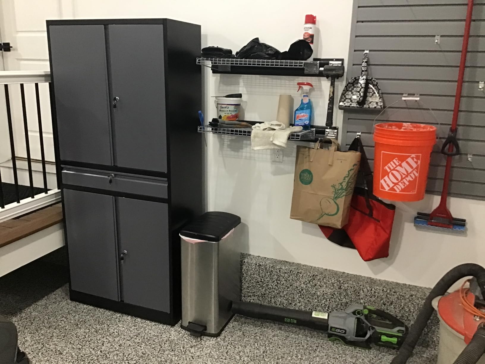 Letaya Metal Garage Storage Cabinet with Drawer,4 Door Tool Cabinet with Lock-2 Adjustable Shelves for Garage Home Office Utility Room (Black) customer photo 2