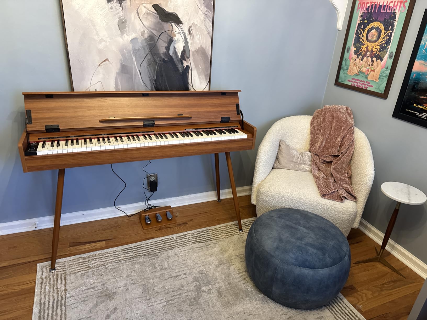 UISCOM 88 Key Weighted Home Digital Piano,Wooden Desk Keyboard,Triple-Pedal customer photo 2