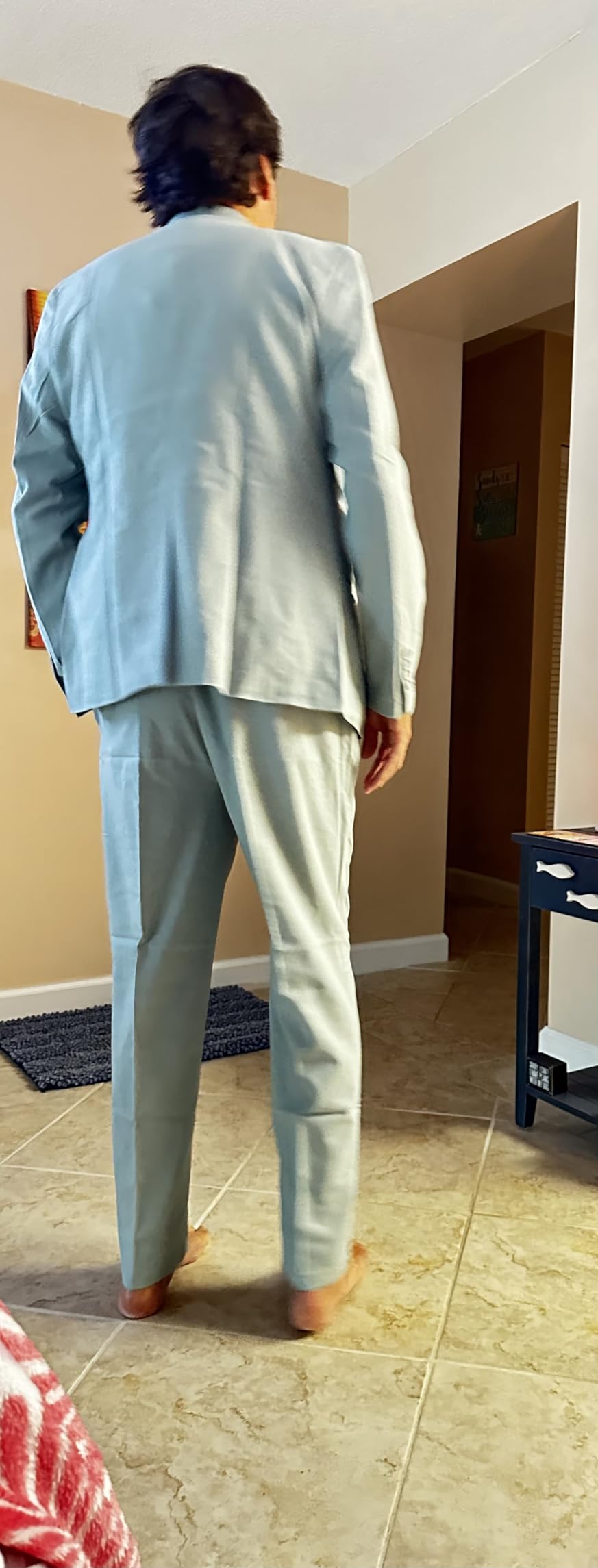COOFANDY Men's 2 Piece Linen Suits Set Casual Lightweight Linen Suit Blazer Jacket and Pants customer photo 2