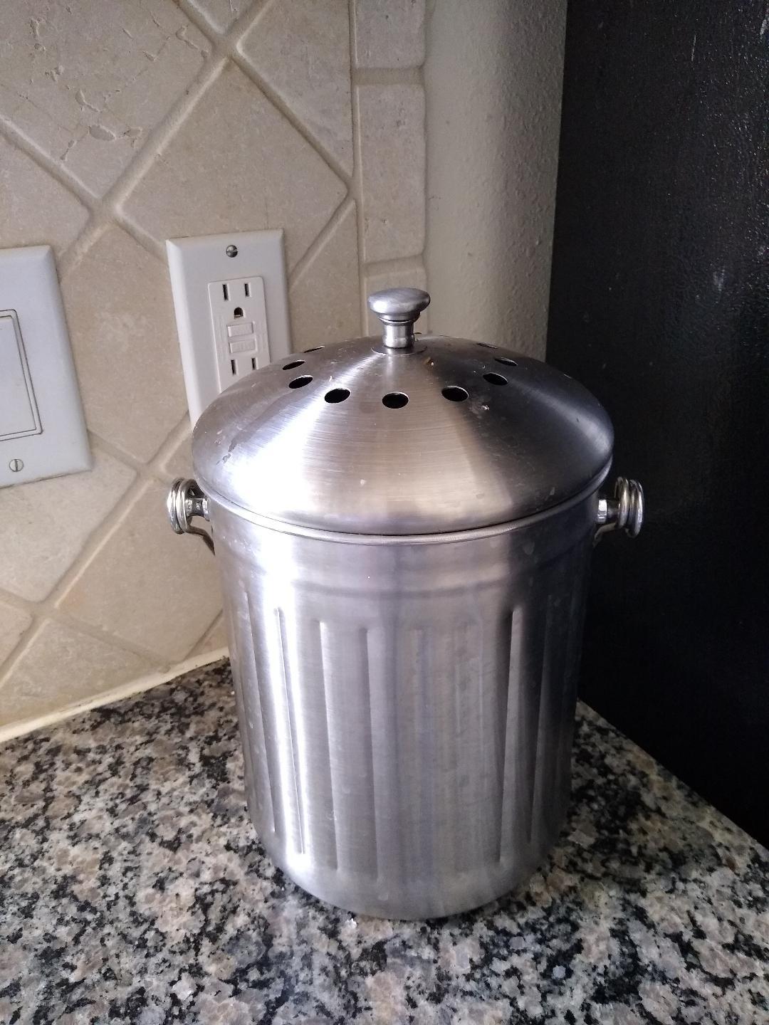 ENLOY Kitchen Countertop Compost Bin, 1.3 Gallon, Stainless Steel, Copper customer photo 2
