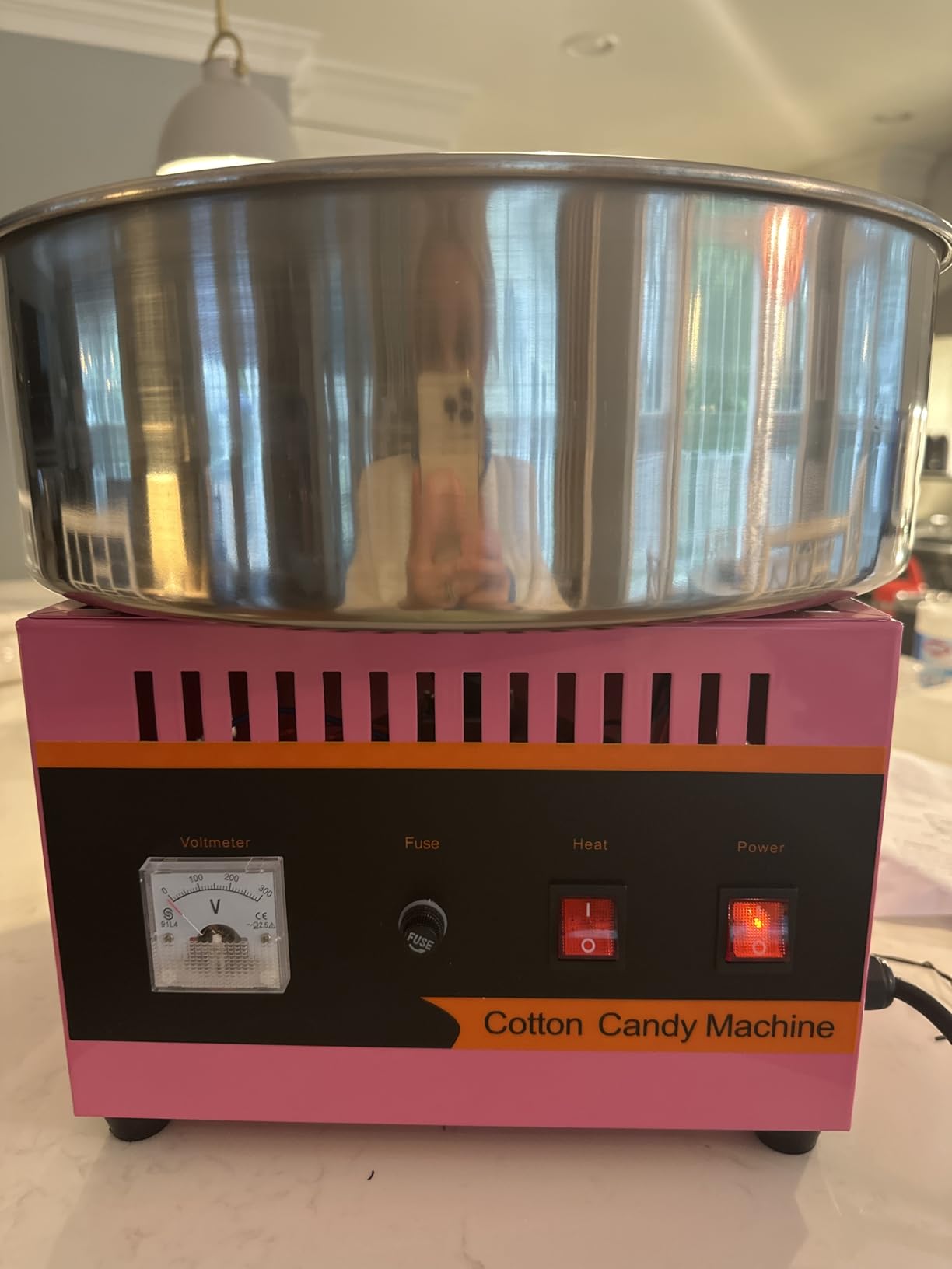 Commercial Cotton Candy Machine,110V 1000W Cotton Candy Maker, Candy Floss Maker,Making marshmallows,with Stainless Steel Bowl, Sugar Scoop,Anti-Rust Coating, for Family Party, Kids Birthday. customer photo 2