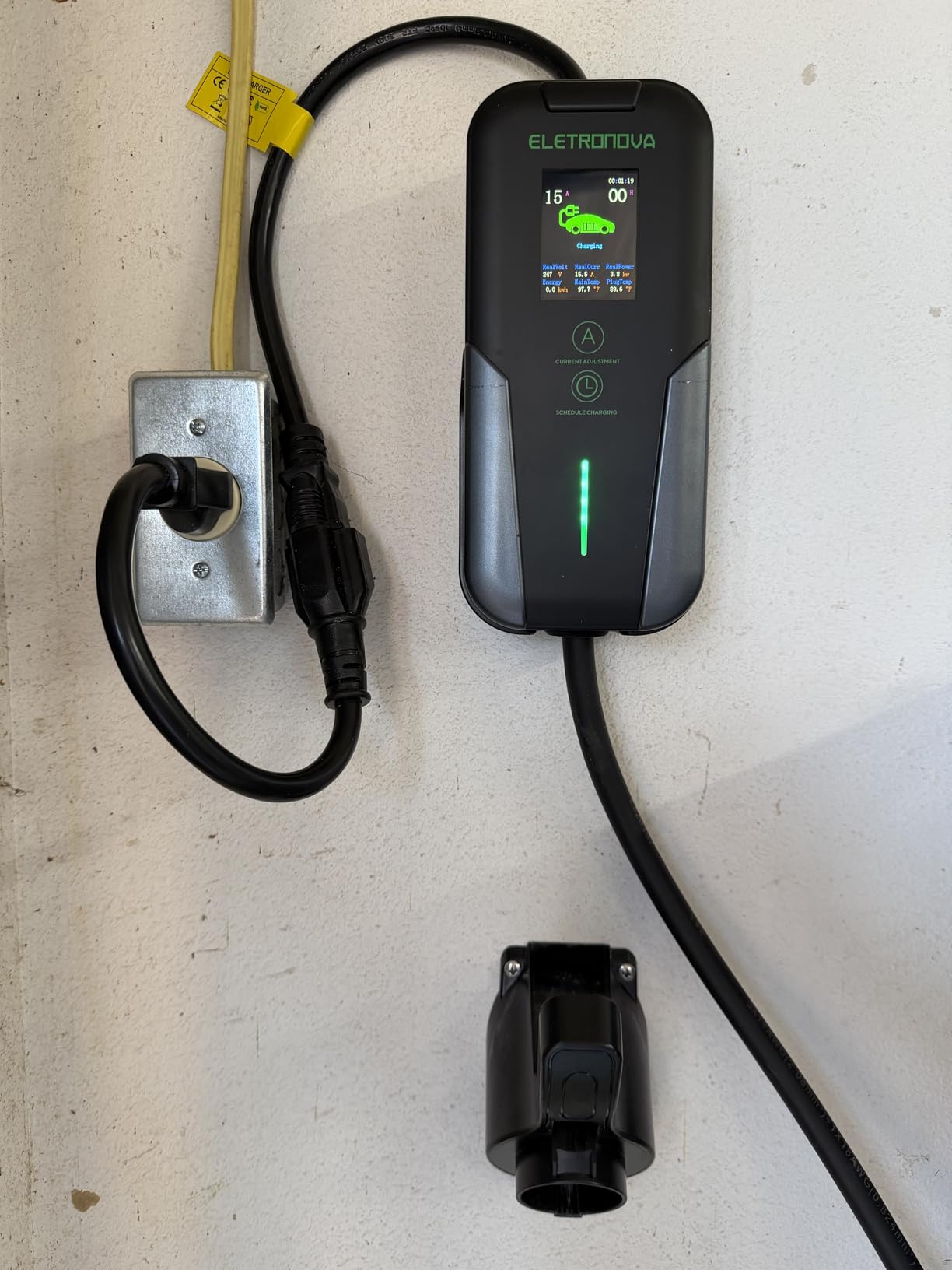 Level 2 EV Charger 240V /15 Amp UL Certified Metal Case Indoor/Outdoor Charging Station,NEMA 14-50 Plug 25-Foot Cable for Electric Cars (15, Amps) customer photo 2