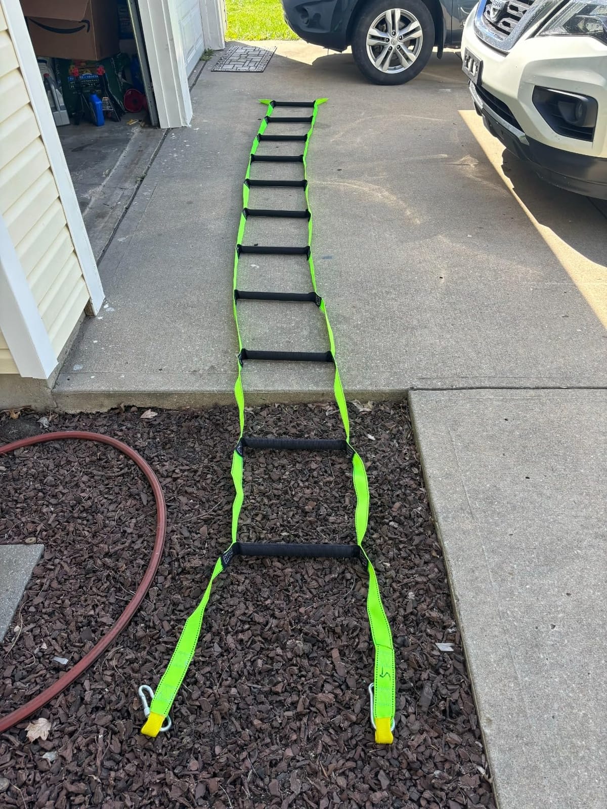 Fire Escape Ladders, 16.4FT Emergency Rope Ladder with 2 Hooks for 2-3 Story Homes, Portable Multi-use Quick Deployment Rope Ladders for Balcony Tree Window customer photo 1