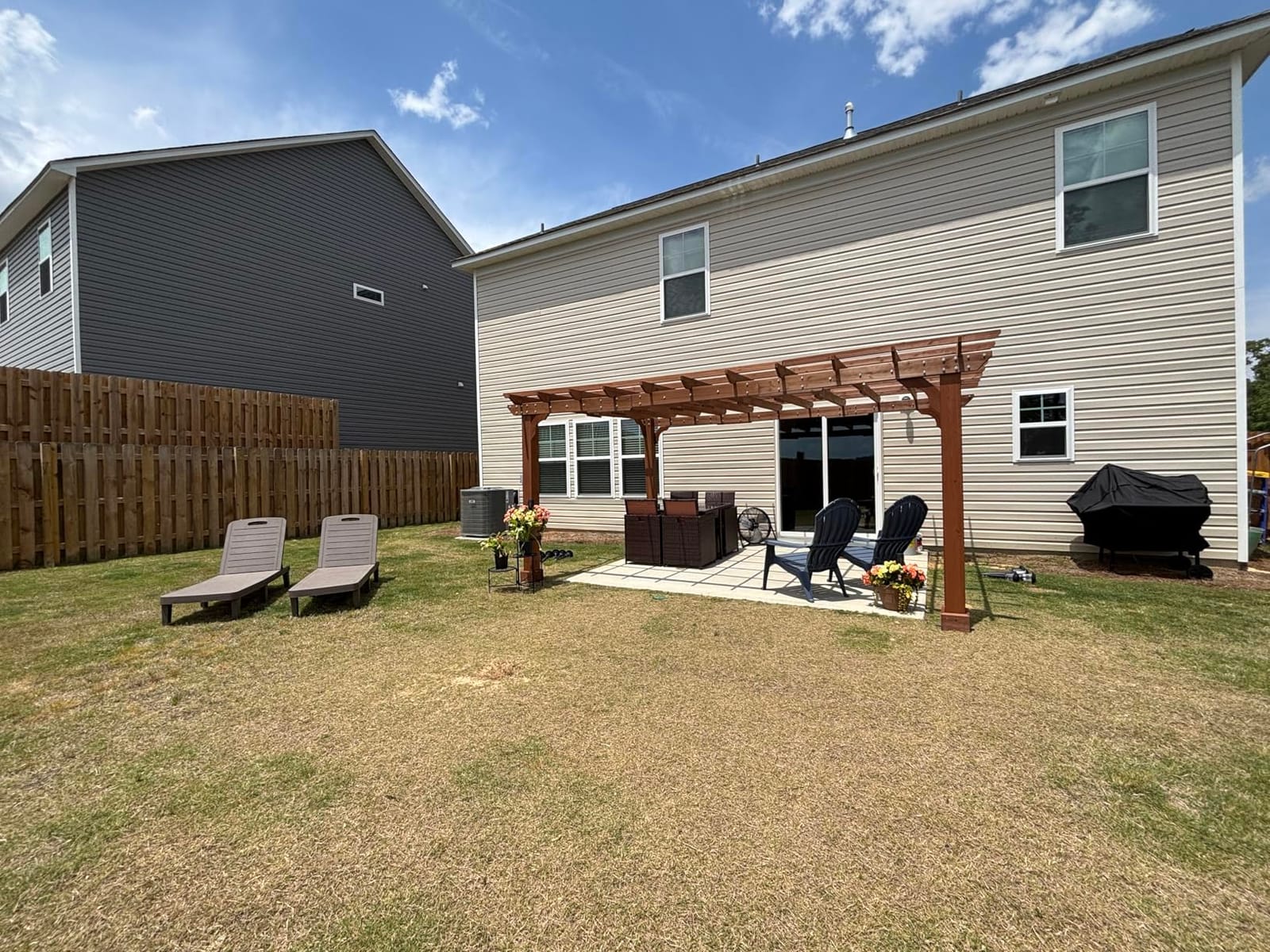 Yardenaler 10x12 FT Wooden Pergola, Cedar Wood Gazebo with Flat Roof, Outdoor Garden Shelter with Stakes Included, Patio, Deck, Backyard, Lawn customer photo 2