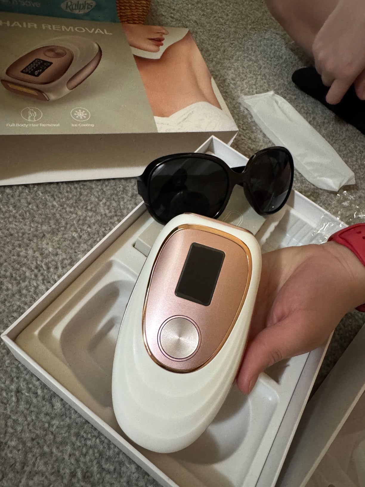 LYSMOSKI Laser Hair Removal, IPL Hair Removal with Ice-Cooling System for Painless & Long-Lasting Result, Safe At-Home Hair Remover Device for Armpits Back Legs Arms Face Bikini Line, Rose Gold customer photo 1