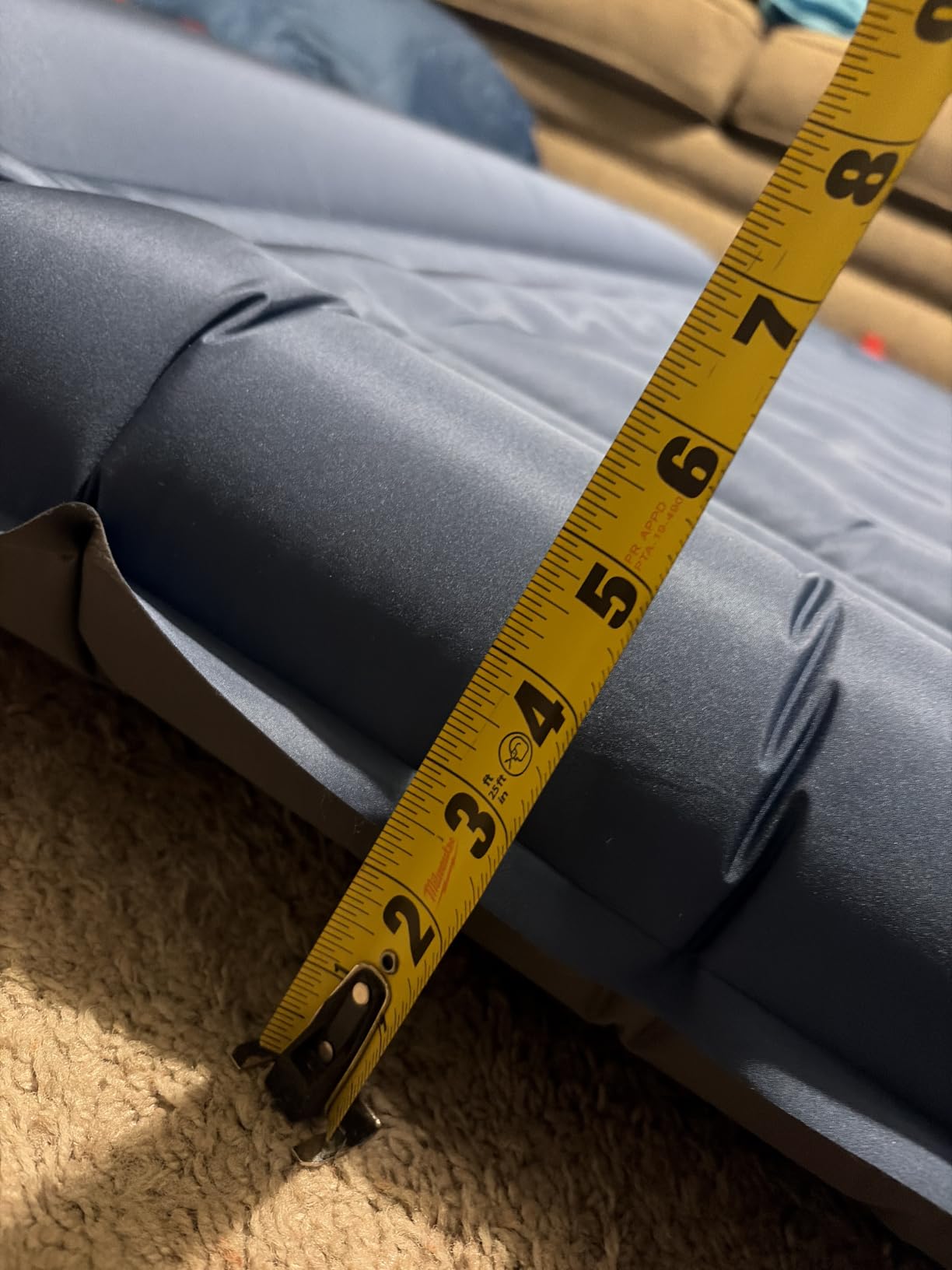 FNARMW Double Sleeping Pad Camping, Self Inflating 6'' Extra-Thick 2 Person Pillow Built-in Foot Pump Waterproof Inflatable Sleeping Mat Backpacking, Tent, Hiking, Portable Camping Pad (Navy Grey) customer photo 1