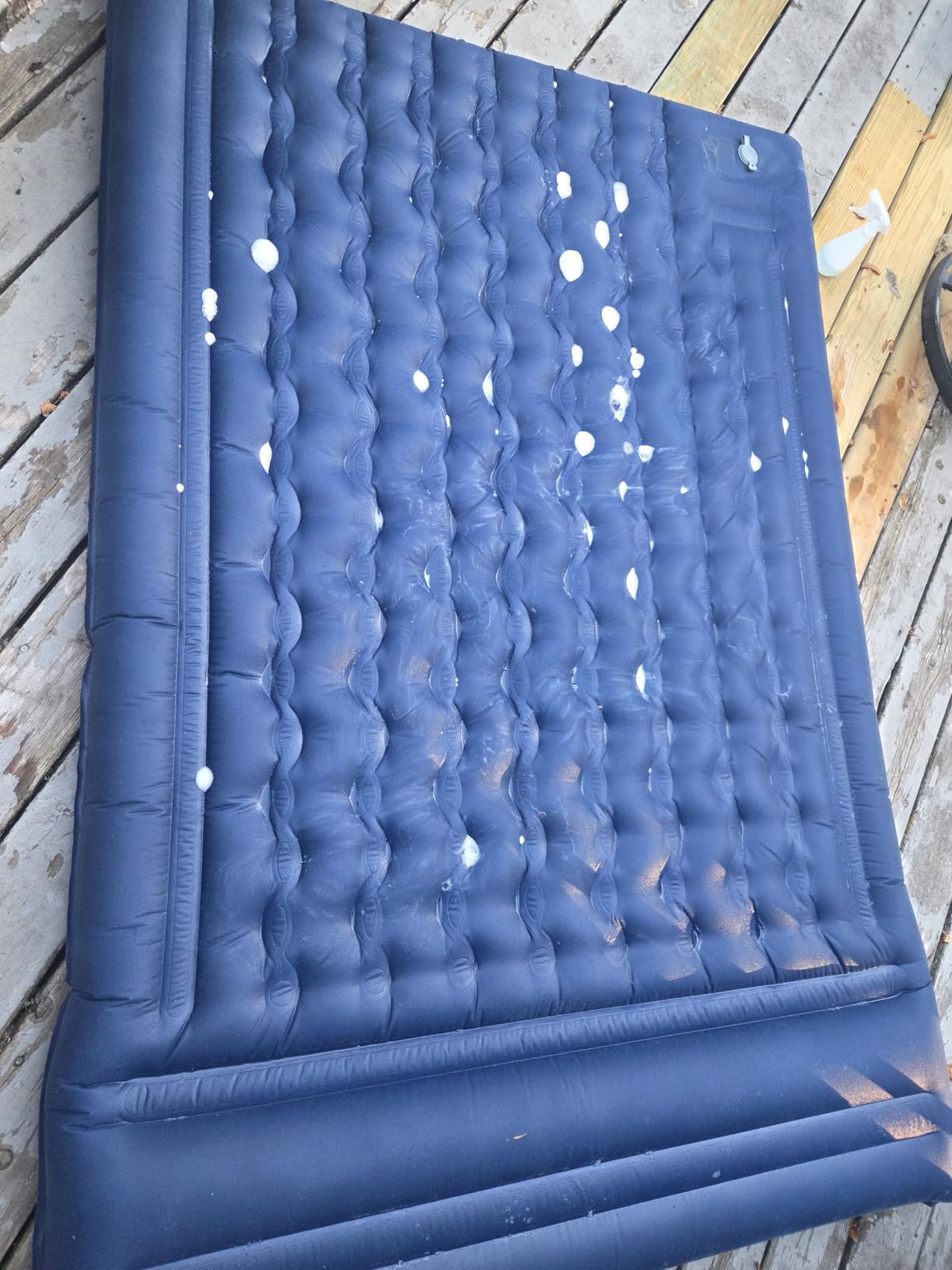 FNARMW Double Sleeping Pad Camping, Self Inflating 6'' Extra-Thick 2 Person Pillow Built-in Foot Pump Waterproof Inflatable Sleeping Mat Backpacking, Tent, Hiking, Portable Camping Pad (Navy Grey) customer photo 2