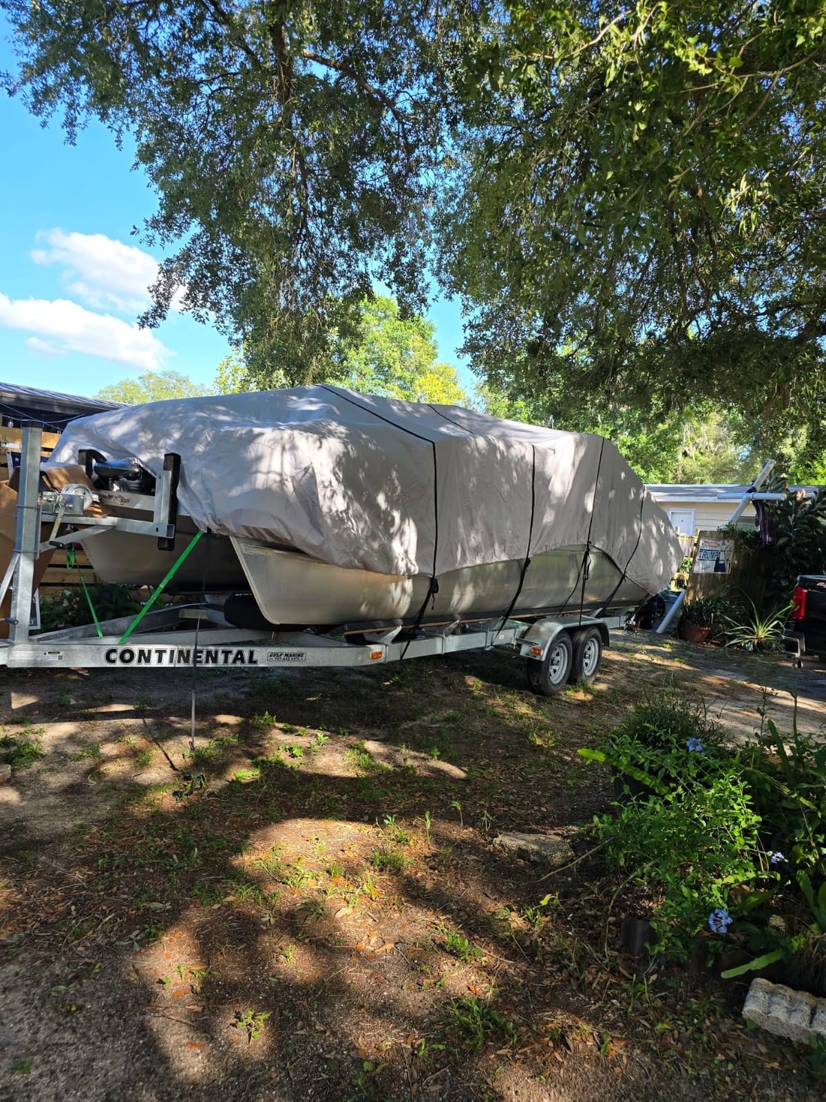 RVMasking Pontoon Boat Cover, 1400D Reinforced, Motor Cover, 21-24ft, Gray customer photo 1