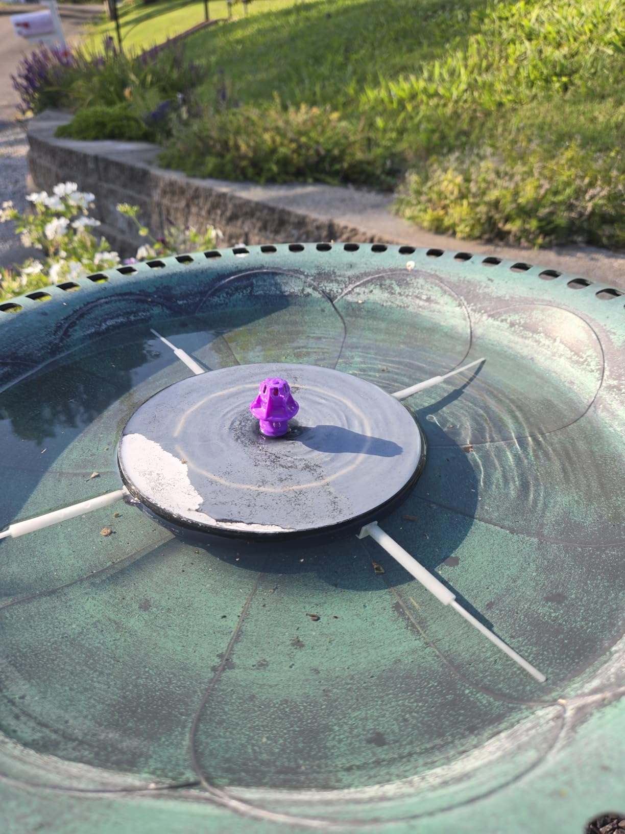 Solar Bird Bath Fountain Pump, Solar Powered Water Pump, Outdoor Water Fountain with 8-in-1 Nozzles, 4 Fixed Pipes for Hummingbirds, Garden, Pool, Pond customer photo 2
